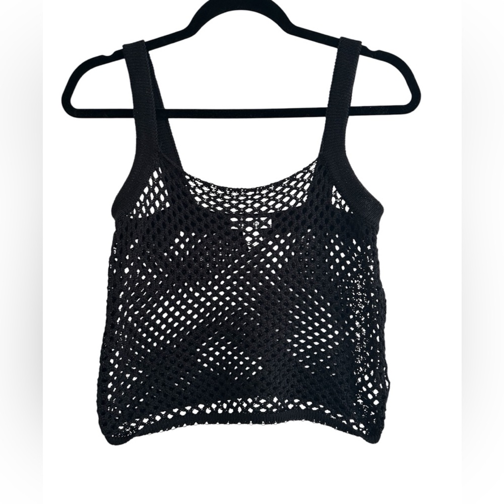 🤩 SALE Black Crochet Tank Top